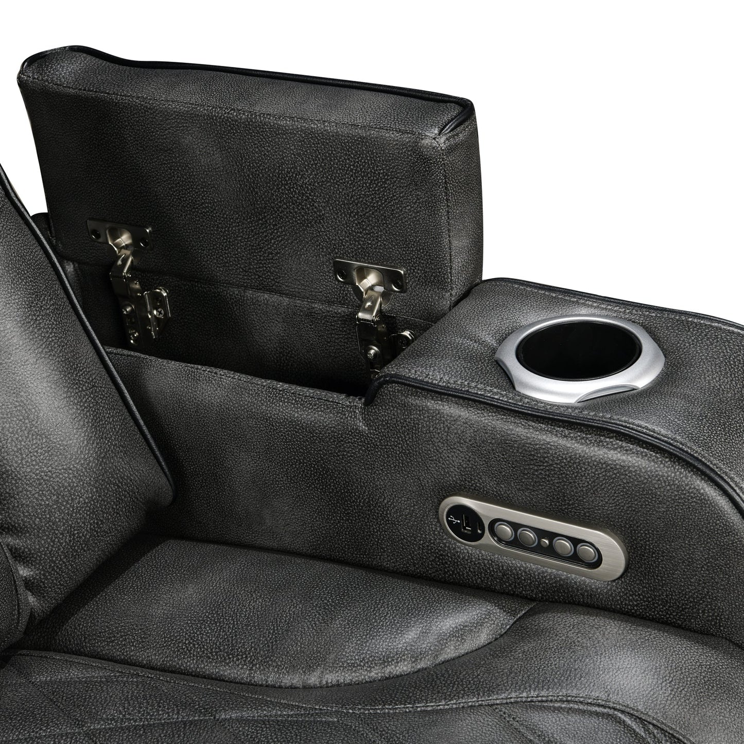 Dark Grey Electric Air Leather Recliner