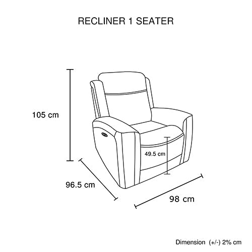 Dark Grey Electric Air Leather Recliner