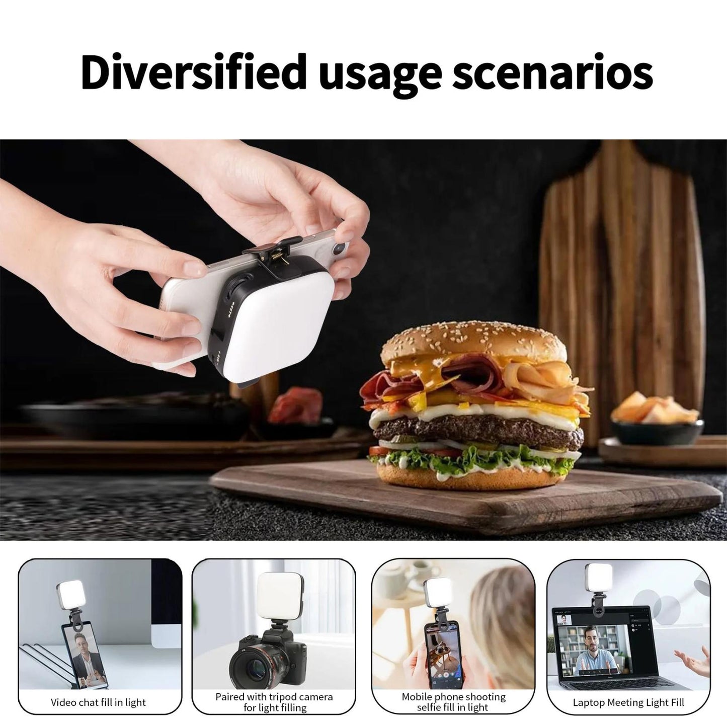 Portable V90 Led Fill Light for Mobile Beauty Live Streaming