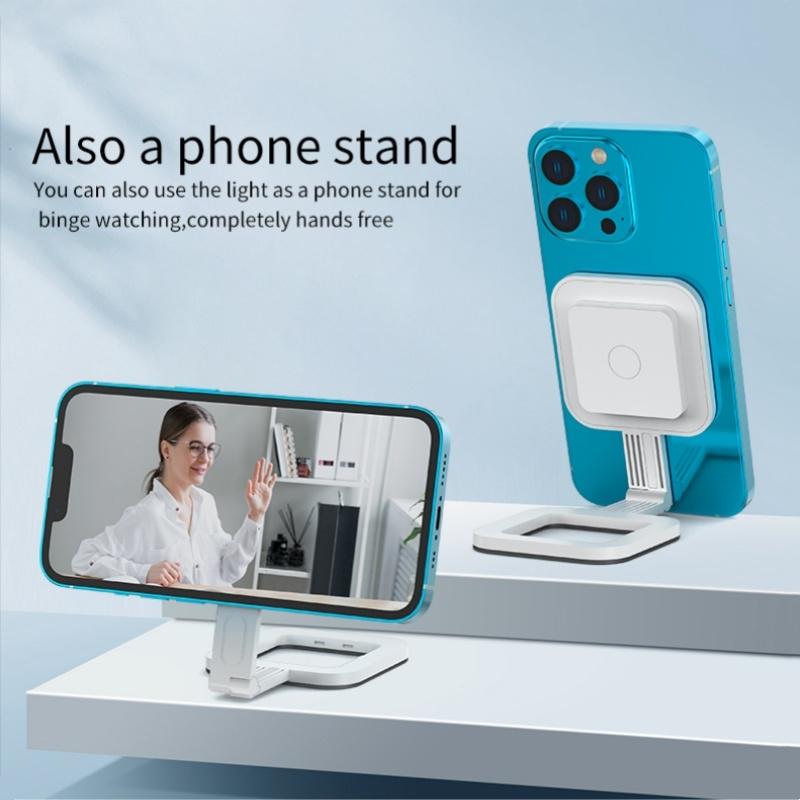 Portable Magnetic Selfie Light for Live Streaming and Skin Beauty - White
