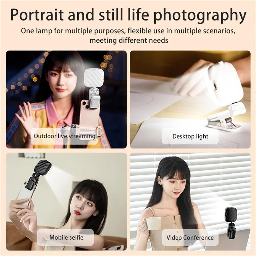 Usb Charging Led Beauty Fill Light for Mobile Phone Live Camera - White