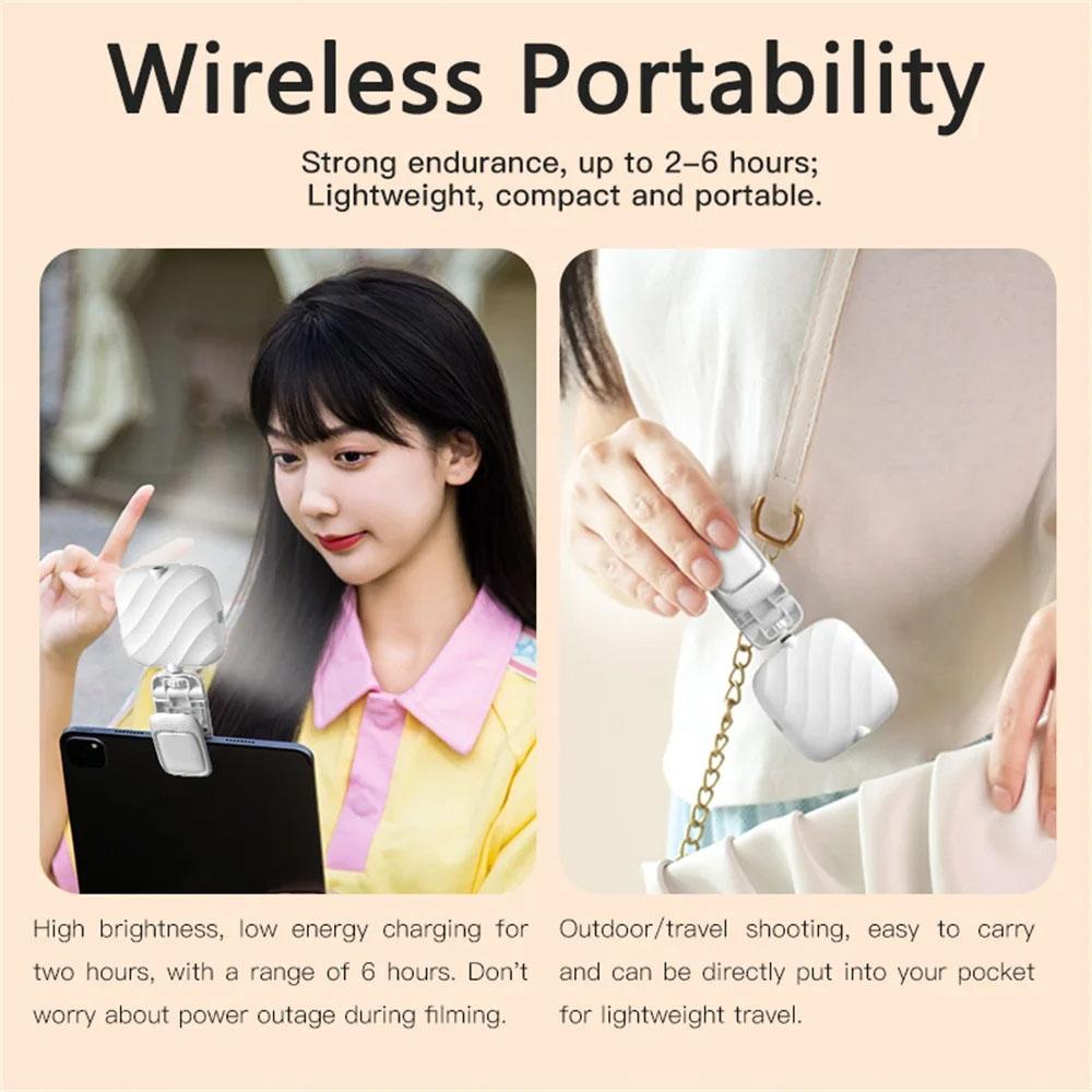 Usb Charging Led Beauty Fill Light for Mobile Phone Live Camera - White