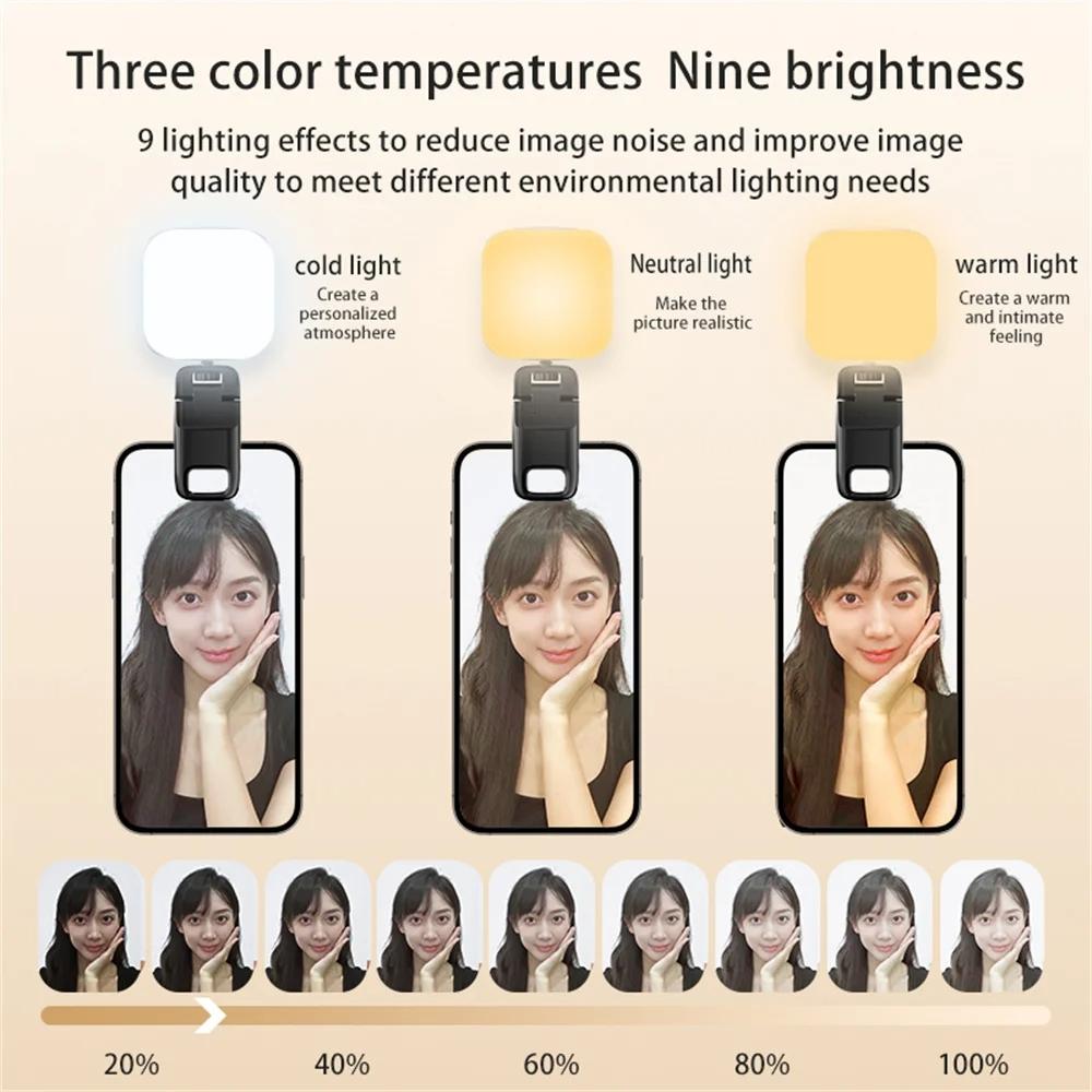 Usb Charging Led Beauty Fill Light for Mobile Phone Live Camera - White