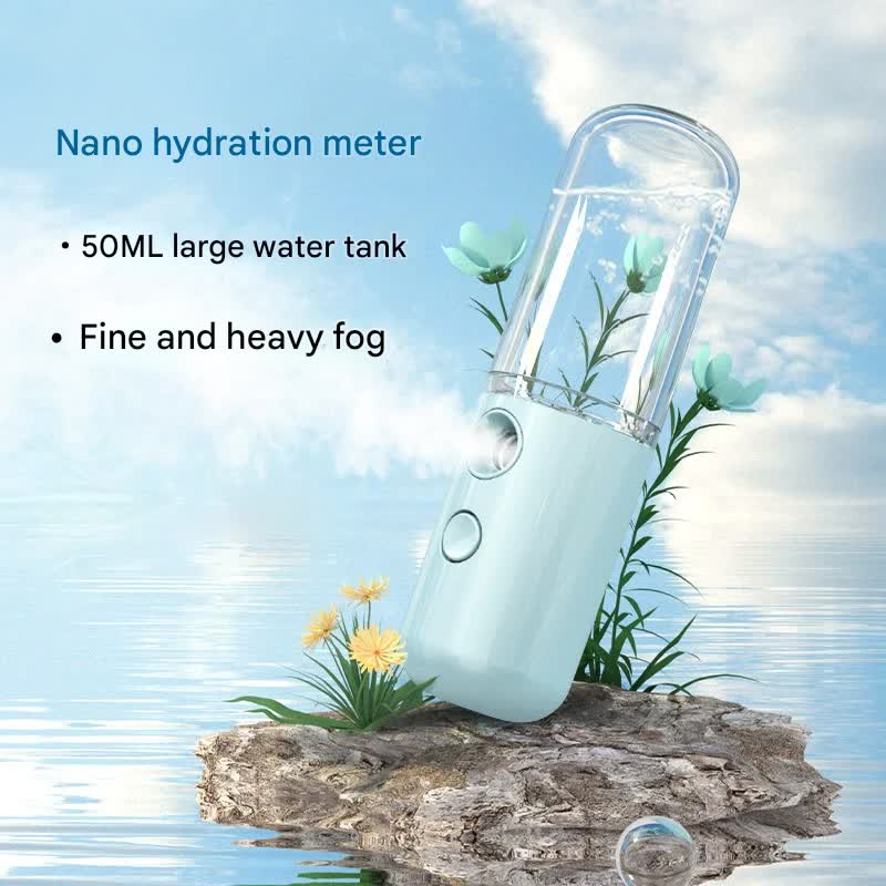 Two Portable Nano Facial Sprayer - 50ml USB Rechargeable Moisturizing Disinfectant Sprayer(Pink)
