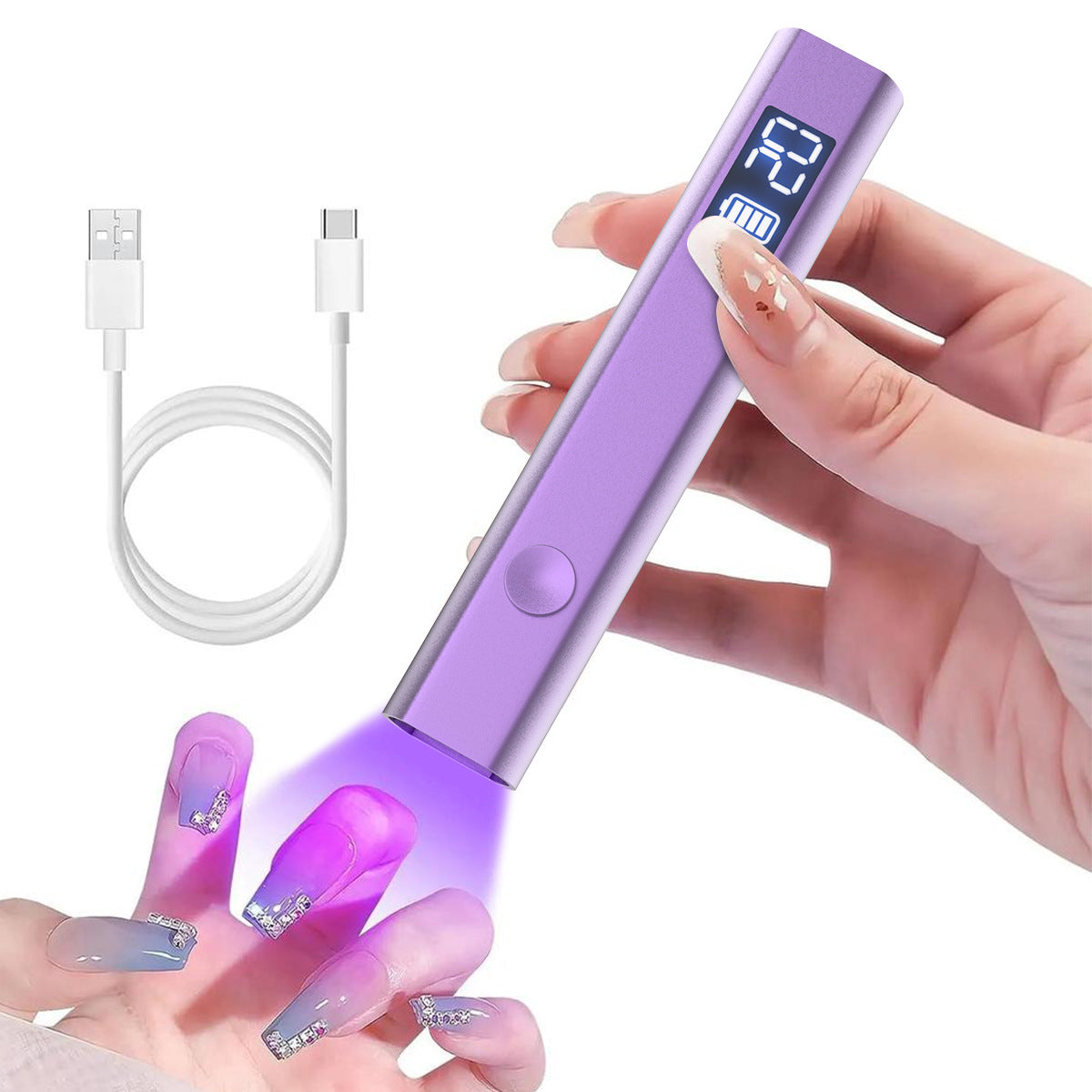 Purple Handheld UV LED Nail Curing Pen