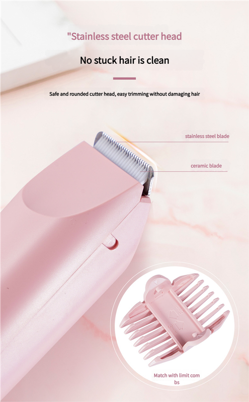 Pink Dual-Head Electric Hair Trimmer