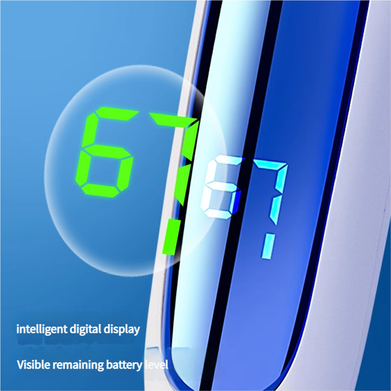 Rechargeable Electric Foot File with LCD Display - 3 Grit Heads & Waterproof Design(blue)