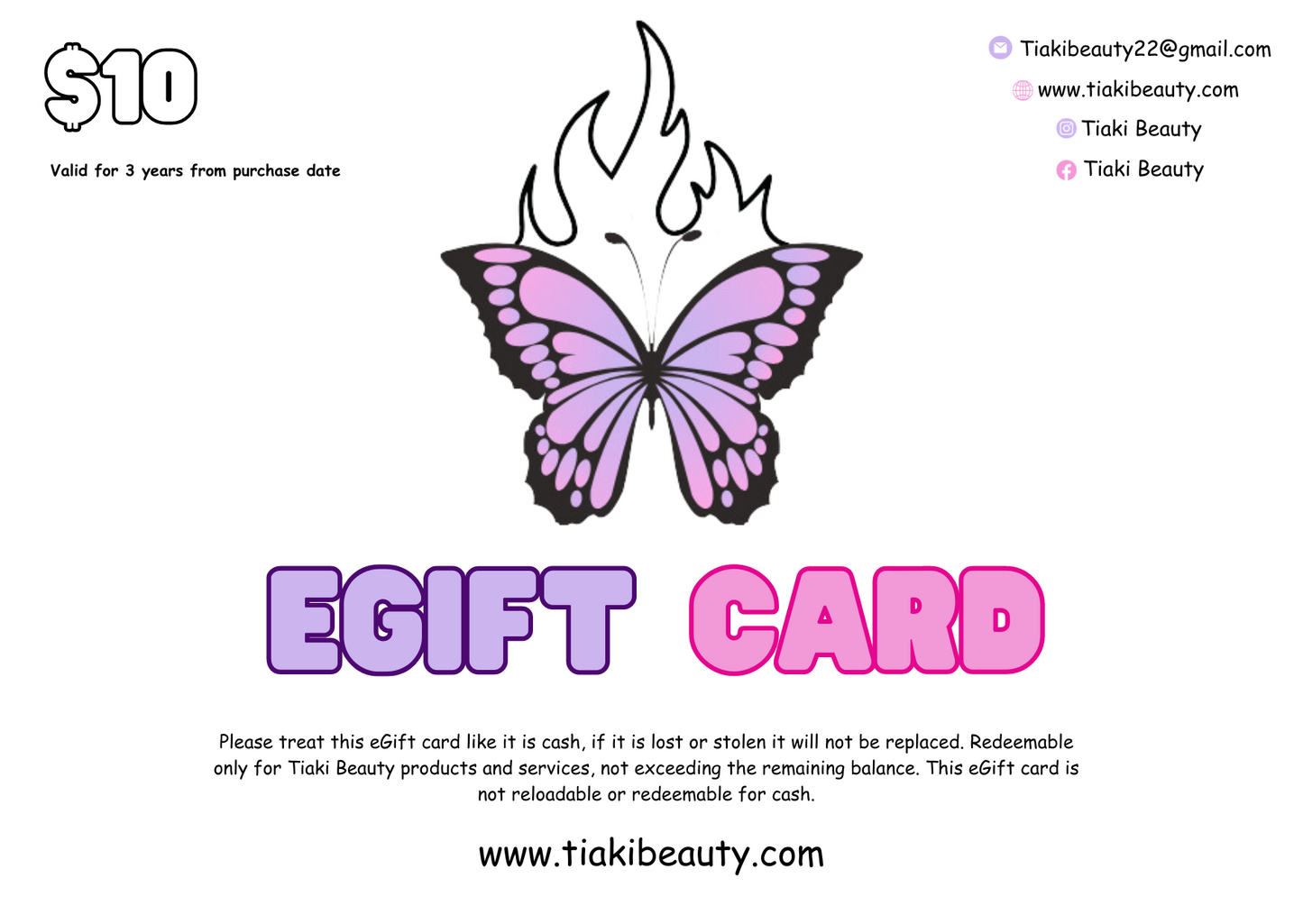 Tiaki Beauty Gift Cards