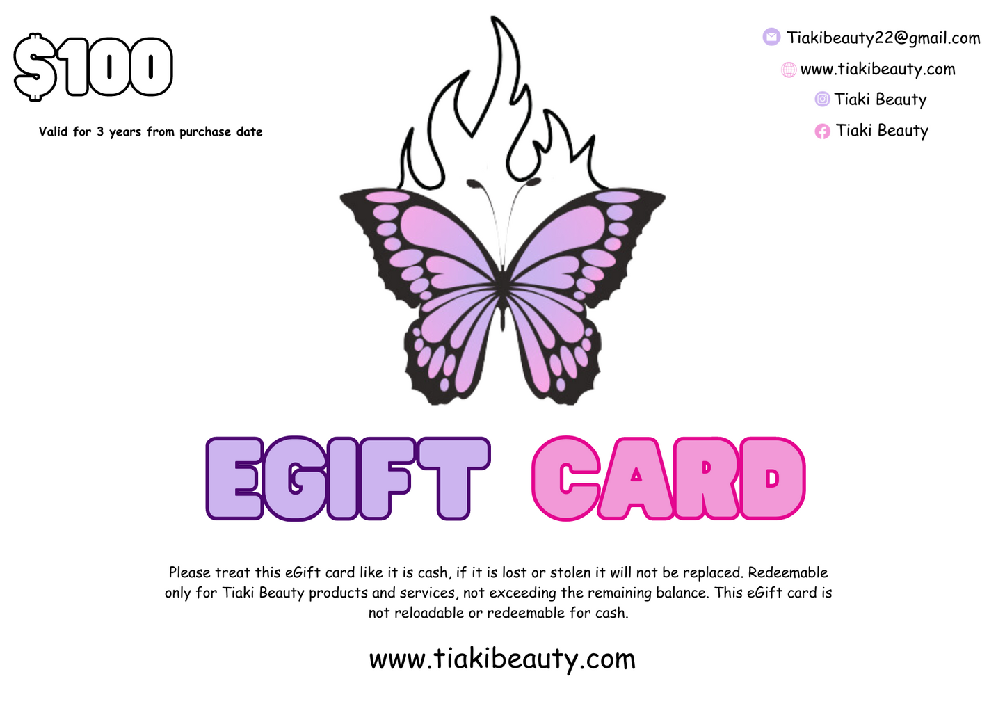 Tiaki Beauty Gift Cards