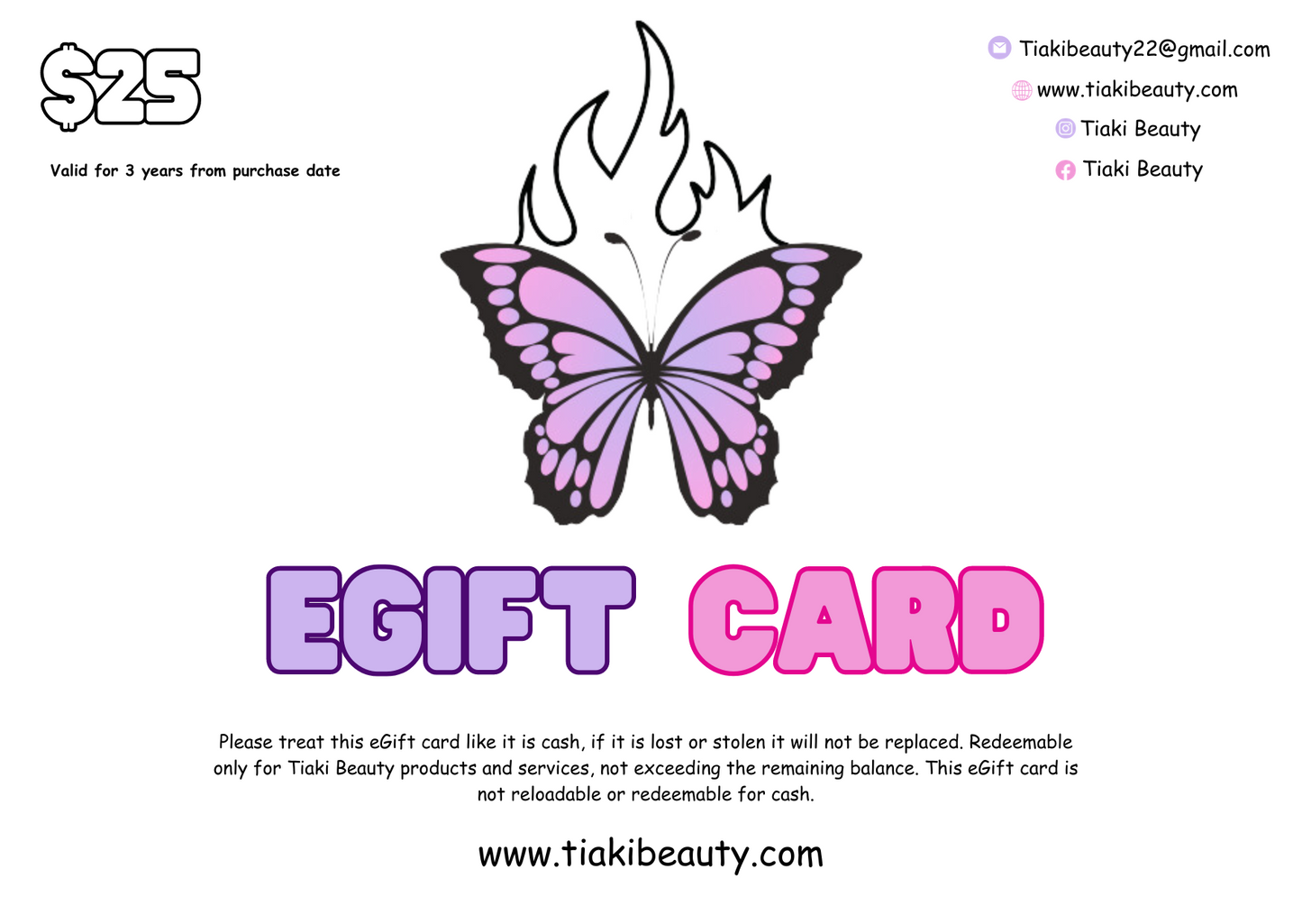 Tiaki Beauty Gift Cards