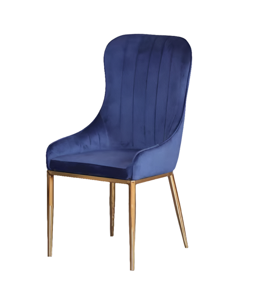 Vivian Blue Gold Velvet Dining Chair