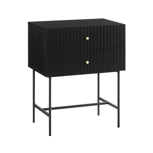 Black Sarantino Arden Fluted Drawer