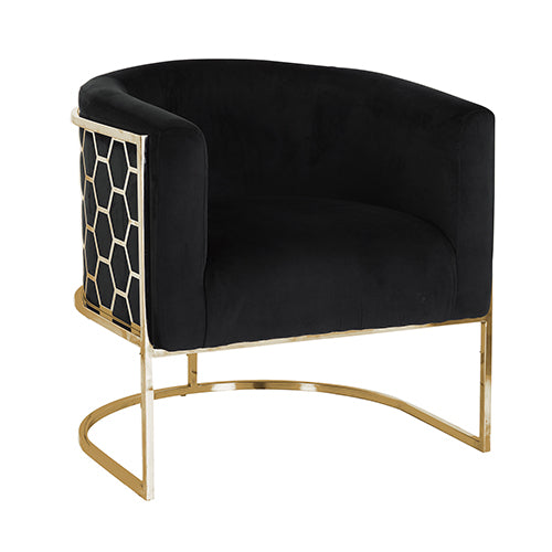 Black Vintage Velvet Armchair