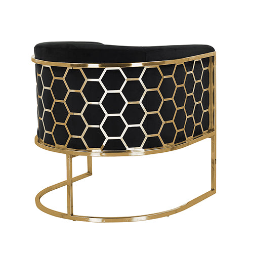 Black Vintage Velvet Armchair