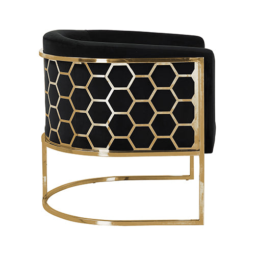 Black Vintage Velvet Armchair