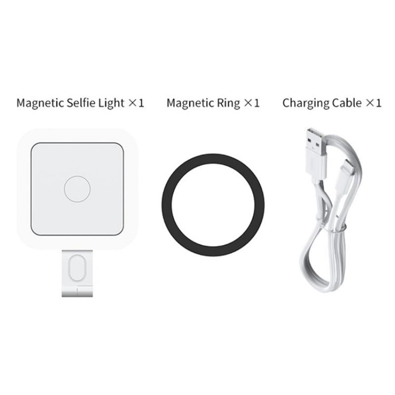 Portable Magnetic Selfie Light for Live Streaming and Skin Beauty - White