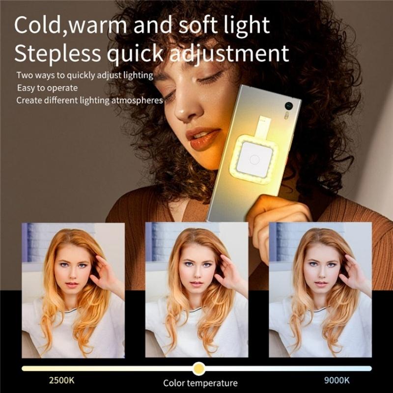 Portable Magnetic Selfie Light for Live Streaming and Skin Beauty - White