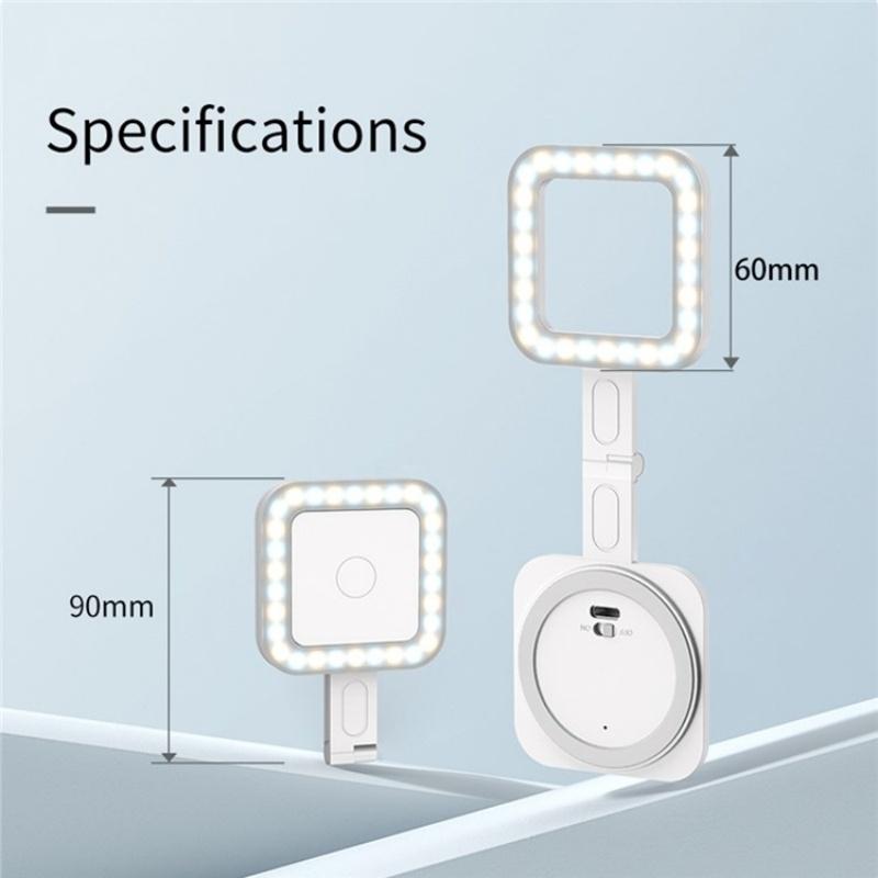 Portable Magnetic Selfie Light for Live Streaming and Skin Beauty - White