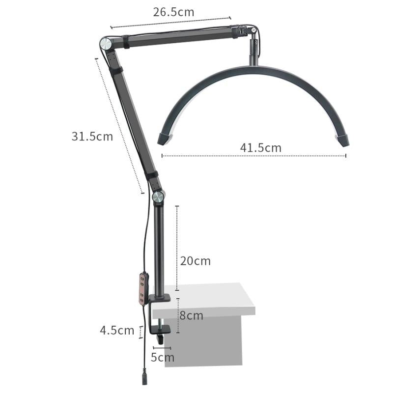 Black 16-inch Adjustable Beauty Light