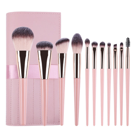 Pink 11 Pcs Makeup Brush Set