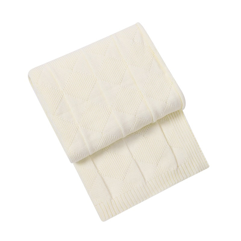 Beige Lightweight Knit Throw
