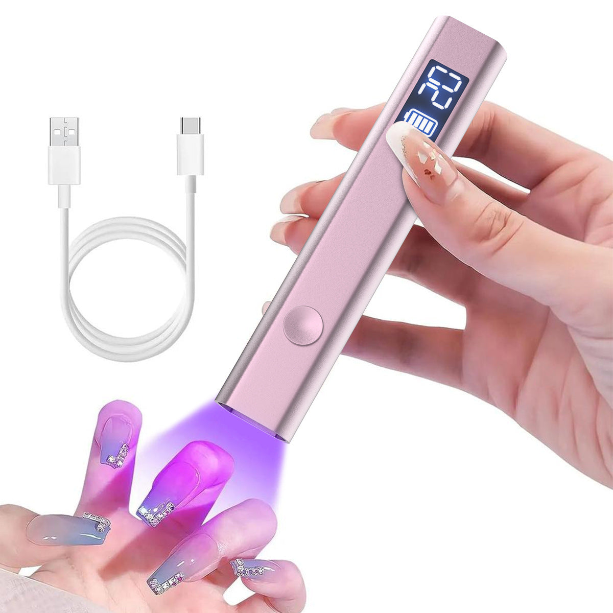 Rose Gold Handheld UV LED Nail Curing Pen